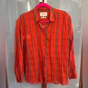 ba&sh burnt orange button down shirt size L